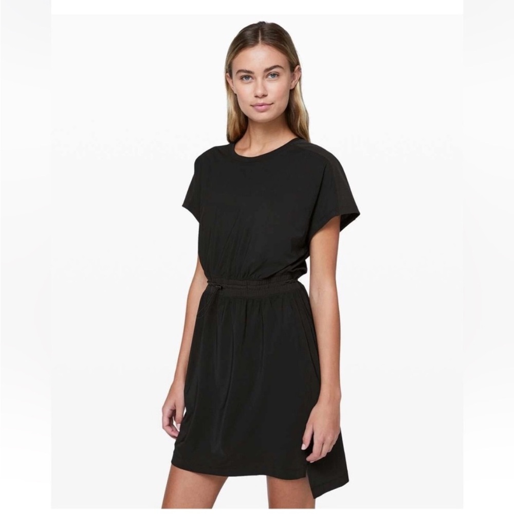 LuLuLemon Throw it On Dress Black size 10 summertime travel resort pool wear